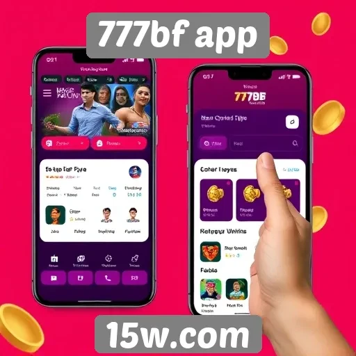 Interface do usuário do 777bf app em destaque
